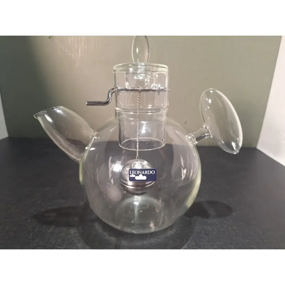 Michael Graves Leonardo Nanna Glass Teapot Germany Crank Infuser Postmodern 1996